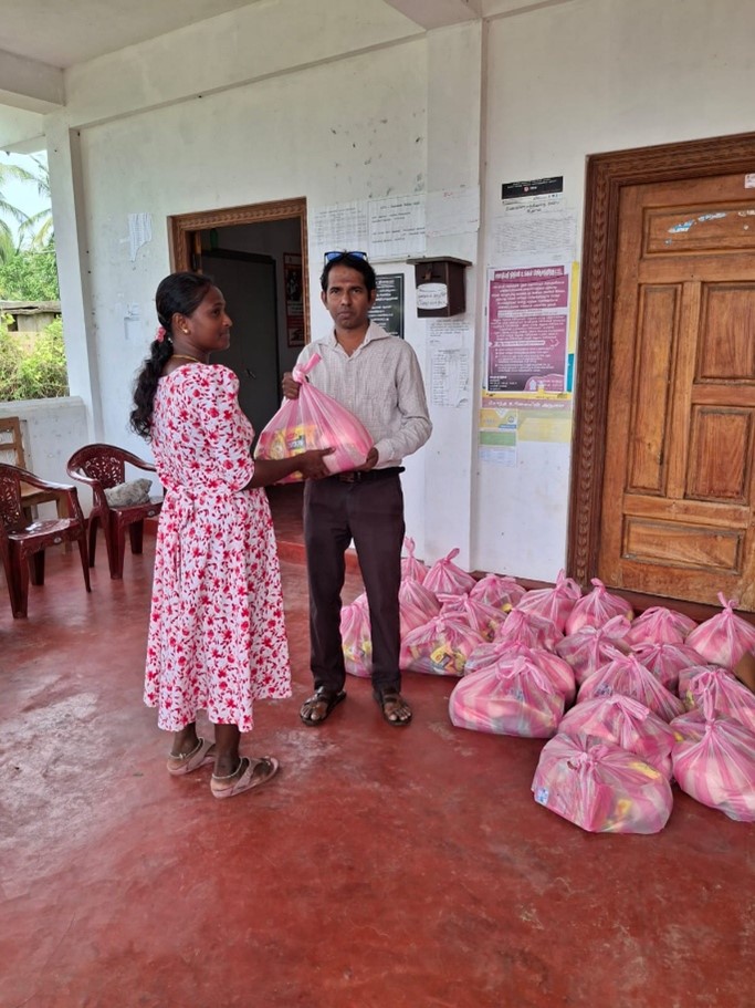 Dry-ration relief for flood- and cyclone-affected families